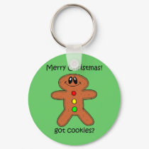 Funny gingerbread man Christmas keychains