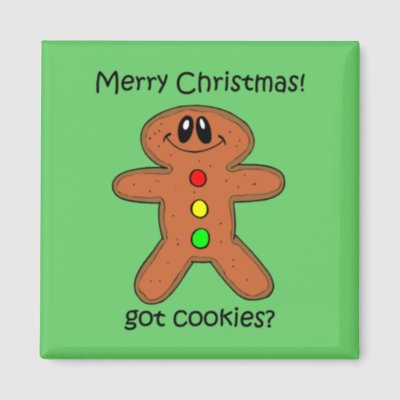 Funny gingerbread man Christmas magnets