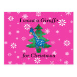 Funny giraffe christmas gifts postcard
