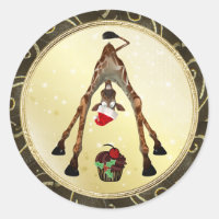 Funny Giraffe & Cupcake Christmas Stickers