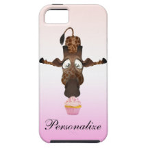 Funny Giraffe & Cupcake Personalized iPhone 5 iPhone 5 Case
