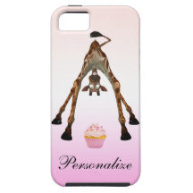 Funny Giraffe & Cupcake Personalized iPhone 5 iPhone 5 Cases