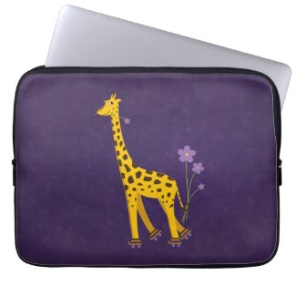 Funny Giraffe Roller Skating Purple 13in