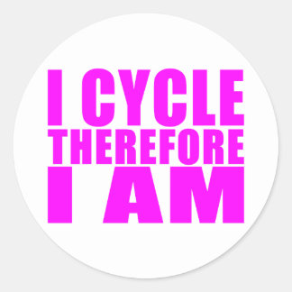 funny therefore cyclists cycle sticker round classic quotes girl cycling stickers