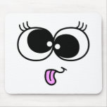 Funny Girl Face Mouse Pads