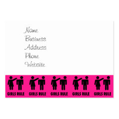Funny Girls Rule Hot Pink Feminist Gifts Business Card