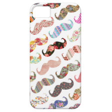 Funny Girly Colorful Pattern Mustache iPhone case