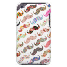 Funny Girly  Colorful Patterns Mustaches iPod Touch Case-Mate Case