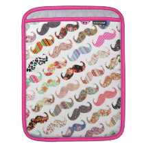 Funny Girly  Colorful Patterns Mustaches Sleeve For iPads
