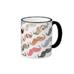 Funny Girly  Colorful Patterns Mustaches Mugs