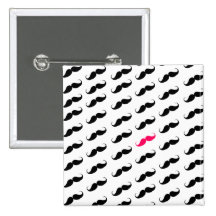 Funny Girly Pink  And Black Mustache Pattern