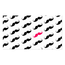 Funny Girly Pink  And Black Mustache Pattern Business Card