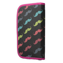 Funny Girly Pink Blue Red Green Mustaches Pattern Planners