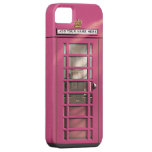 Funny Girly Pink British Phone Box Personalized iPhone 5 Cover