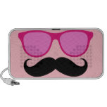 Funny Girly Pink Sunglasses Mustache Speakers