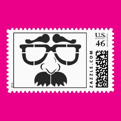Funny Glasses and Mustache Stamps Zazzle_stamp