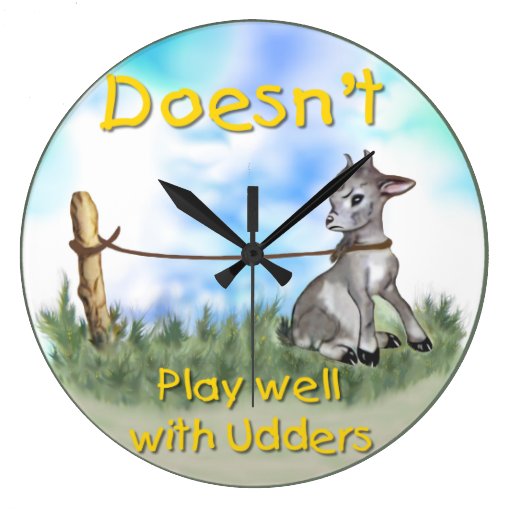 Funny Goat Cartoon Wall Clock
