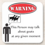 Funny Goat Warning Beverage Coaster