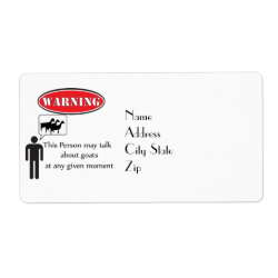 Funny Goat Warning Personalized Shipping Labels