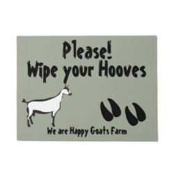 Funny Goat Wipe your Hooves Oberhasli Goat Doormat