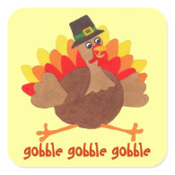 Funny Gobble Turkey - Thanksgiving Sticker