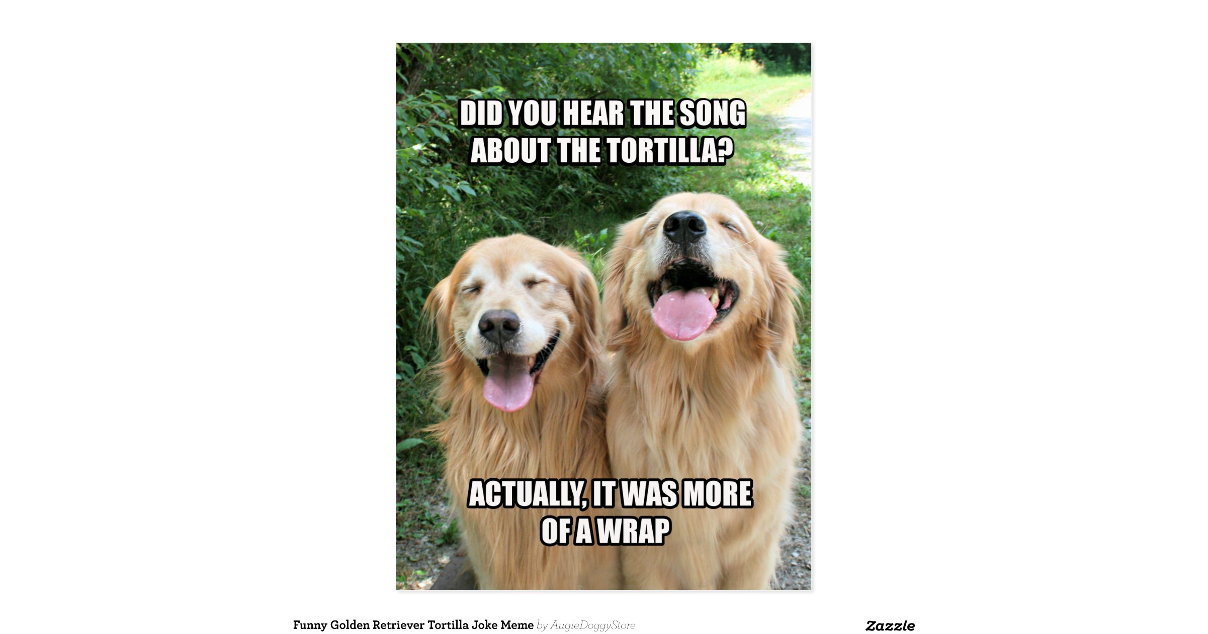 funny_golden_retriever_tortilla_joke_meme_postcard
