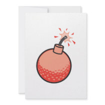 funny golf ball bomb custom invitation