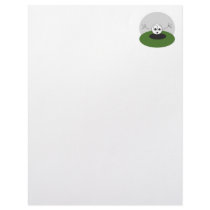 funny golf ball scared going into hole letterhead design
