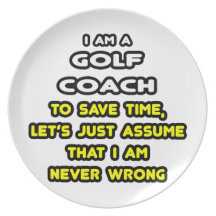 Funny Golf Coach T-Shirts and Gifts Dinner Plate
