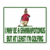 Funny Golf Posters: Shankapotomus Hippo posters by nopolymon Funny Golf Posters: Shankapotomus Hippo posters