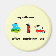 Funny golf retirement fridge magnets