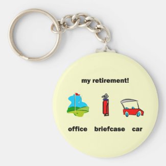 Funny golf retirement keychains