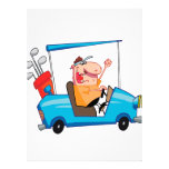 funny golfer in golf cart invites