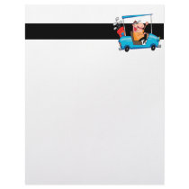 funny golfer in golf cart personalized letterhead