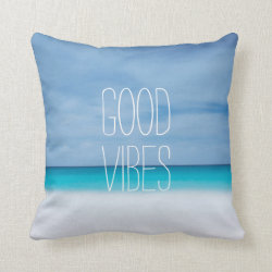 Funny good vibes beach ocean photo hipster throw pillow
