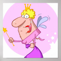 funny goofy fairy godmother cartoon character posters