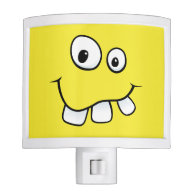 Funny, goofy, yellow cartoon face night lights