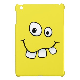 Funny goofy yellow cartoon smiley face funny iPad mini covers