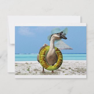 Funny Goose at the Beach invitation