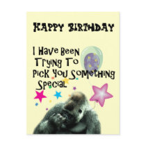 Funny Gorilla Humor Birthday Gift Post Cards