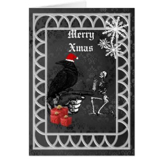funny gothic santa christmas card
