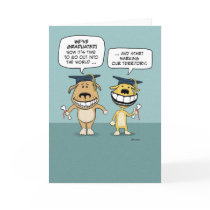 Funny graduation card: Dog Graduates by chuckink Funny graduation card: Dog Graduates