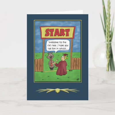 Funny Postcards on Funny Graduation Cards  The Rat Race From Zazzle Com