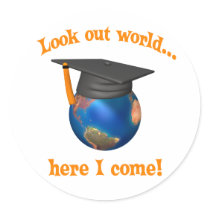 Funny Graduation Round Stickers