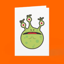 funny green monster cards