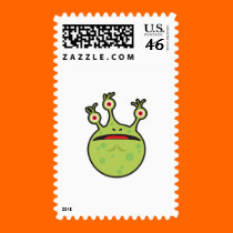 funny green monster stamps
