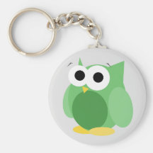 Funny Green Owl Keychain