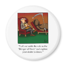 Funny Grim Reaper Dance Cartoon Fridge Magnet