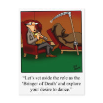 Funny Grim Reaper Dance Cartoon postcards