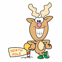 Funny Grinning Reindeer at North Pole photo sculptures by doonidesigns Funny Grinning Reindeer at North Pole photo sculptures